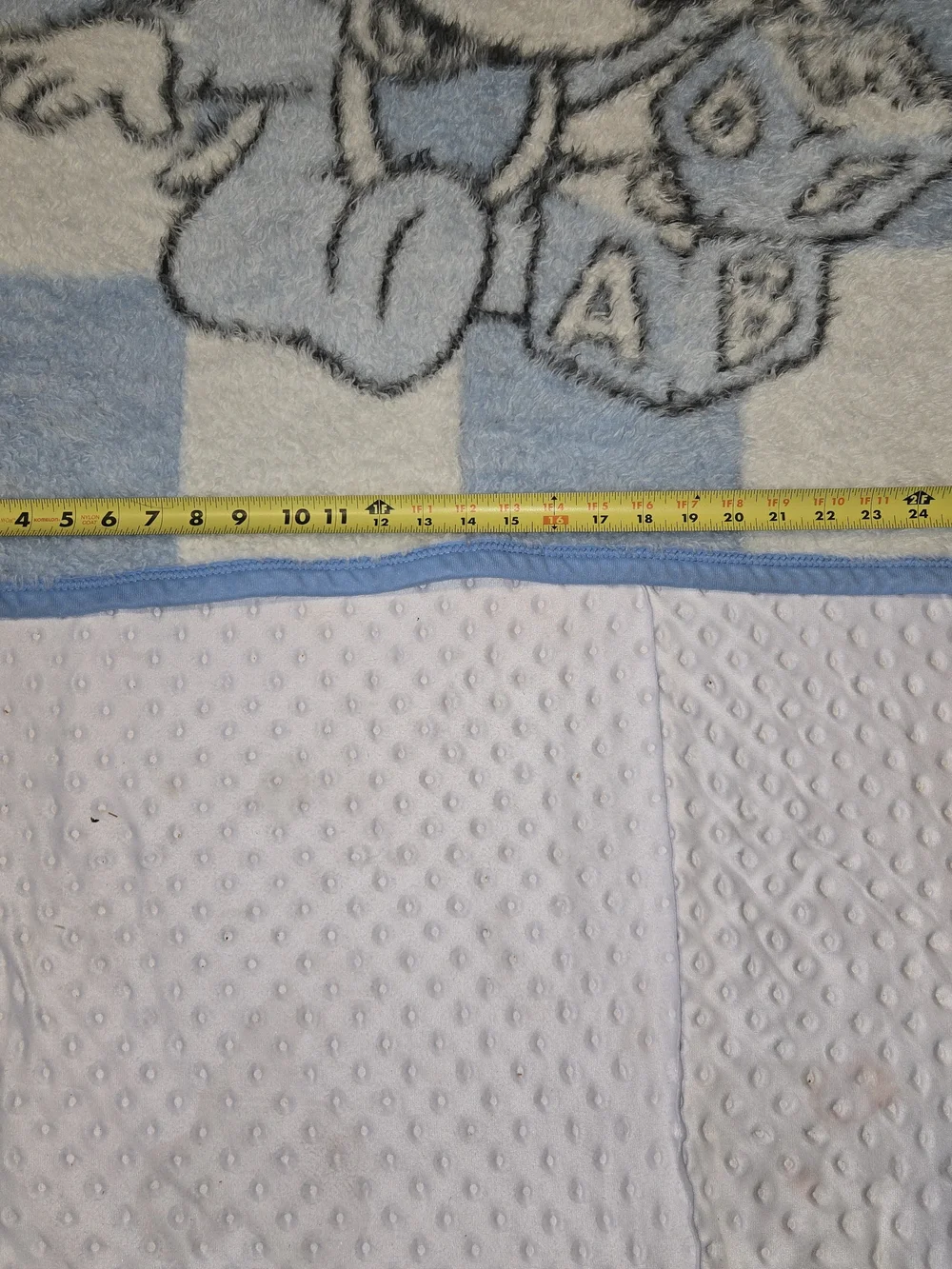 Vintage 1984 Biederlack Disney Babies Mickey Mouse‎ Blue Blocks Baby Blanket USA